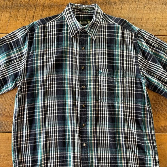 Men's Knights Of Round Table Plaid Short Sleeve Button Up‎ Size M - Picture 1 of 4